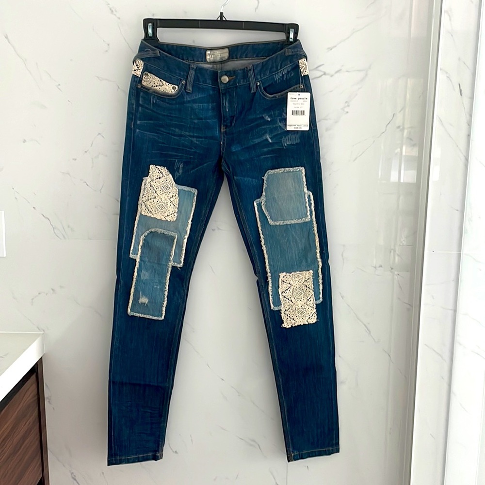 Free people patch/distressed Jeans